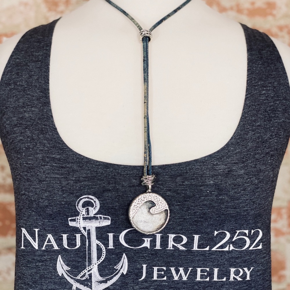 Ocean Wave Pendant Cork Necklace
